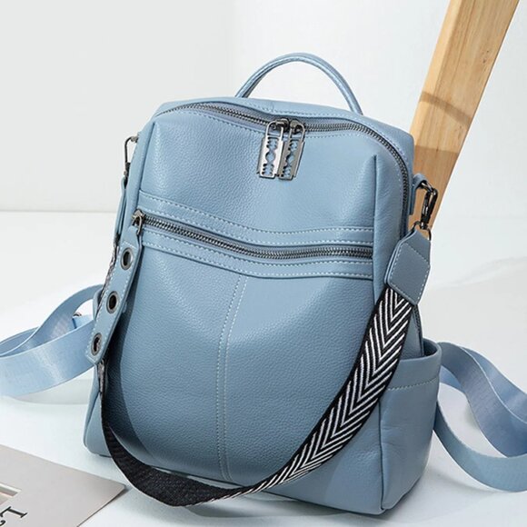 Leather Multi-Compartment Backpack Bag - Picture 3 of 4